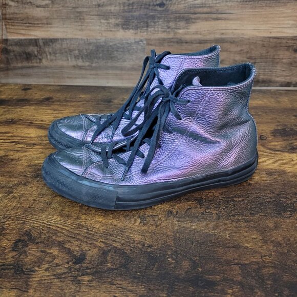 Converse CTAS Iridescent Metallic Violet Hi Sneakers Size 7 Streetwear - Picture 5 of 14
